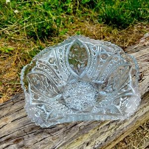 Vintage Crystal Candy Dish/ or fruit bowl